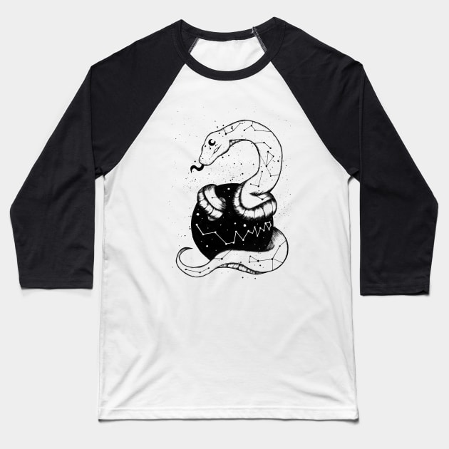 Serpent Constellation Baseball T-Shirt by snowsart